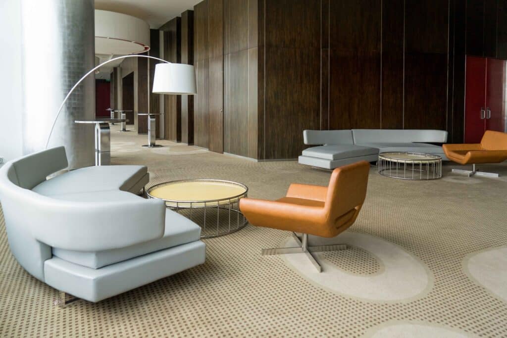 Sellerie design, aménagement intérieur, lobby hotel